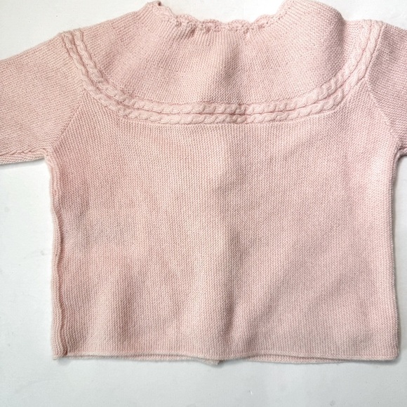 NWT TARTINE ET CHOCOLATE Pink Baby Girl Cardigan Sweater Cotton Cashmere Size 6M - Picture 9 of 15